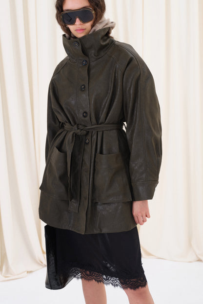 TRENCH ECOPIEL ALESSIA OLIVE
