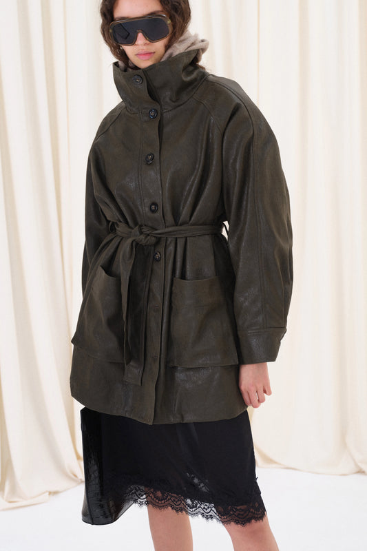 TRENCH ECOPIEL ALESSIA OLIVE