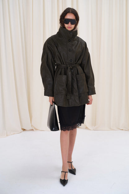 TRENCH ECOPIEL ALESSIA OLIVE