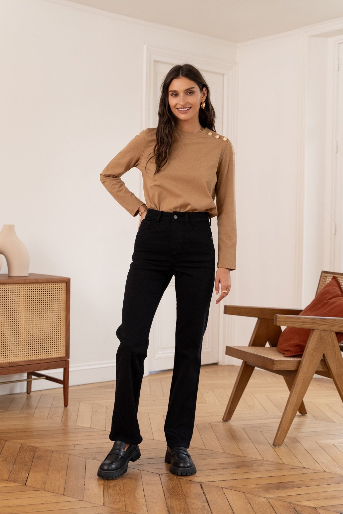 VAQUERO RECTO KENDALL BLACK - Sister Birkin