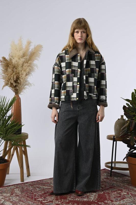 CHAQUETA  BUCK SHEARLING PLAID