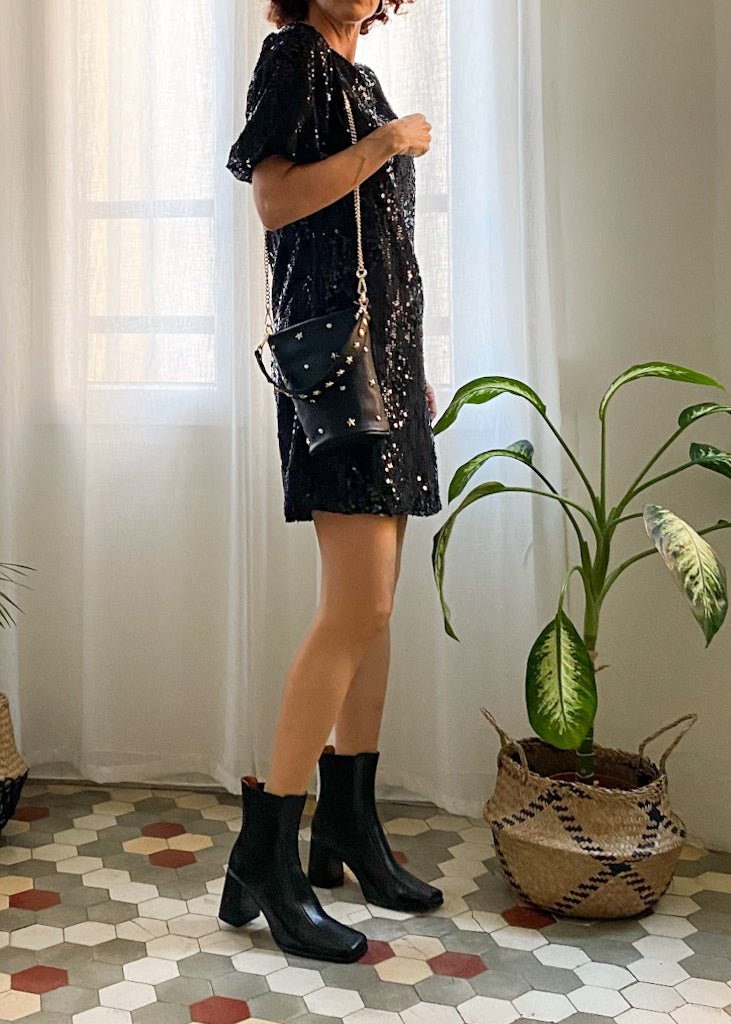 VESTID0 LENTEJUELAS BERTHA BLACK - Sister Birkin