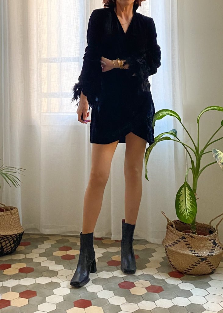 VESTID0 TERCIOPELO NATY BLACK - Sister Birkin