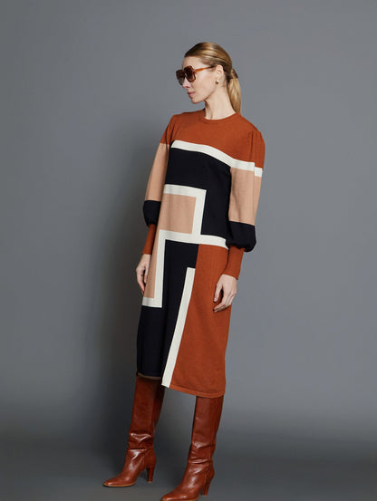 VESTIDO SELENA COLOR BLOCK - Sister Birkin
