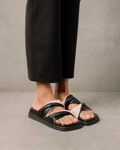 SANDALIAS BICOLOR SHAKA BLACK IVORY - Sister Birkin